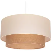 Duolla Boho-pendellampe, ecru/brun, Ø 45 cm, tekstil