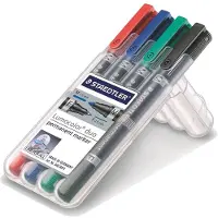 Staedtler Marker Lumocolor Duo 348 permanent F/M ass. farver (4 stk.)