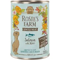 Rosie's Farm Single Meat Adult 6 x 395 g - Fisk og ris