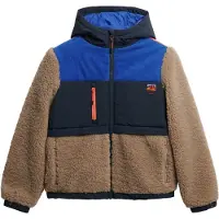 Superdry for woman. W5012035A Gray Hooded Fleece Jacket (M), Brown, Casual, Polyester