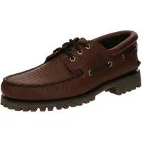 Timberland for man. TB0A2PDQEM41 Authentic brown leather boat shoes (41 W), Flat, Laces, Casual