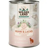 Wildes Land Adult Cat 6 x 400 g - Kylling & laks med tyttebær