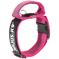 Julius-K9 K9 C&G Halsbånd,m/håndtag, pink/grå, 50mm/47-67