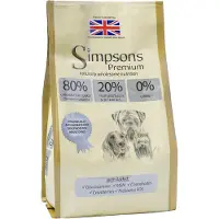 Simpsons Premium Økonomipakke: hundefor 2 x 12 kg - 80/20 Mix kjøtt & fisk