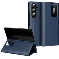 Mtp Products Samsung Galaxy Z Fold7 Smart Clear View Flip-etui med kortspor - Safir
