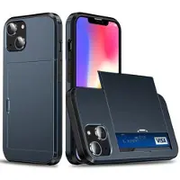 Mtp Products iPhone 14 Hybrid-deksel med Skyvekortspor - Mørkeblå