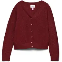Vero moda Newlex cardigan hjerter V-hals vinrød (158/164)