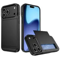 Mtp Products iPhone 17 Pro Max Hybrid-deksel med Skyvekortspor - Svart