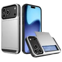 Mtp Products iPhone 17 Pro Max Hybrid-deksel med Skyvekortspor - Sølv