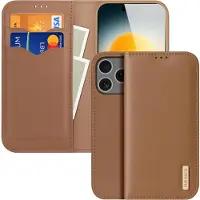 DUX iPhone 17 Pro Max Hivo Lommebok-deksel I Lær - Brun
