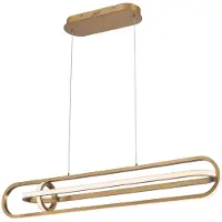 Quintiesse LED-hengelampe DENMARK, børstet gull, lengde 107 cm, metall