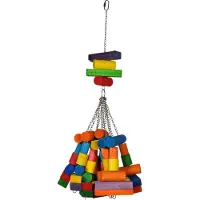 Vadigran Bird Toy wood big cubes multi color 76cm