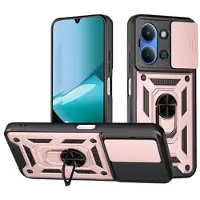 Mtp Products Xiaomi Redmi 15 4G/5G Hybrid-deksel med Roterende Ring med Kameraskjold - Roségull