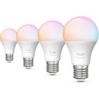 Philips Hue White & Color Ambiance Essential A60 – E27 Smartlyspære – 806 Lm – 8 w – 4-pakning