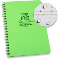 Rite in the rain Side Spiral 4.625 x 7, Hi Viz Green