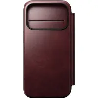 Nomad Modern Leather Folio-deksel til iPhone 17 Pro, MagSafe, burgunder