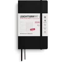 Adlibris Weekly Planner & Notebook 2026 A6 Soft Black Leuchtturm1917