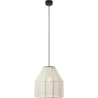 Markslöjd Pendellampe Aiko, beige/svart, Ø 37 cm, stoff/metall