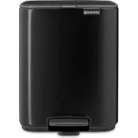 Brabantia Bo, 7 l, Rektangulær, Stål, Svart, Plast, Pedal