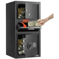 Vevor 3,6 kubikkfot droppboks, stor kapasitet frontdropspor-safe med digitalt tastatur, kraftig 3-etasjes kontantoppbevaringsboks med reservenøkler for kontanter, bankkvittering, smykker, dokumenter,