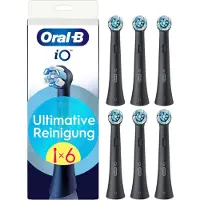 Oral-B iO Series Ultimate Clean tannbørstehoder – svarte – 6-pakning
