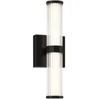 Quintiesse utendørs LED-vegglampe FAYTON, svart, høyde 36 cm metall IP44