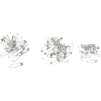 Adlibris Sikkerhetsnåler, L: 28+31+36 mm, tykkelse 0,7-0,8 mm, sølv, 600 stk./ 1 pk.