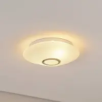 Argon Taklampe Cyril i glass, hvit-messing