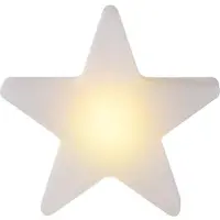 JUST LIGHT LED-dekorasjonsbelysning med batteri, Star, høyde 39,5 cm, IP44, hvit, RGBW