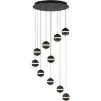 Schöner Wohnen LED-hengelampe Lini svart 10 lyskilder rund 3000K