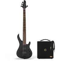 G4M 878 Bass Guitar All Black & Eden Orbiter 8 Combo Amp