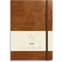 Adlibris Kalenteri 2026 Business Forma Deluxe ruskea A5 Burde