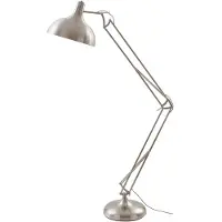 LINDBY gulvlampe Leia, sølv, metall, 180 cm, roterbar, E27