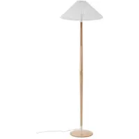 LUCANDE Ellorin gulvlampe, hvit, tre, Ø 47,5 cm, E27