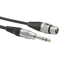 Hicon HBP-XF6S-0900 Audio Adapterkabel [1x Jackstik 6.3 mm (stereo) - 1x XLR-bøsning 3-polet] 9.00 m Sort