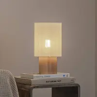 Lamkur Bordlampe Asolita, hvit, høyde 30 cm, trefot