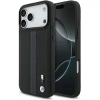 BMW M MagSafe-etui med perforert stripelogo til iPhone 17 Pro Max – blå