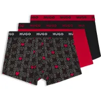 HUGO Design 10267989 Trunk Red Boxers 3 Enheter