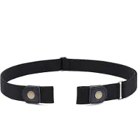 INF Elastisk belte / belte uten spenne PU-skinn Sort 3 cm