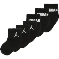 Jordan Ankelsokker - 6-pack - Svart m. Hvit - - 18/23 - Sokker