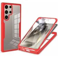 Mtp Products Samsung Galaxy S25 Ultra 360 Beskyttelse Deksel - Rød / Klar