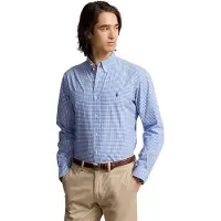 Ralph Lauren for man. 710928254004 Slim fit blue poplin stretch poplin shirt (XL), Casual, Cotton, Classic, Long sleeve