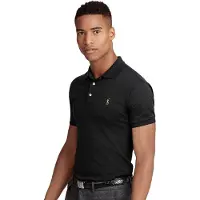 Ralph Lauren for man. 710685514002 Slim Fit soft touch polo shirt black (L), Casual, Cotton, Short sleeve