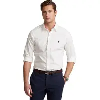 Ralph Lauren for man. 710736557002 Slim-fit white garment-dyed Oxford shirt (XXL), Casual, Cotton, Classic, Long sleeve