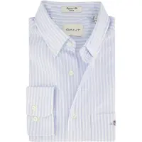 Gant for man. 3000130 Regular Fit blue striped poplin shirt (3XL), Casual, Cotton, Long sleeve