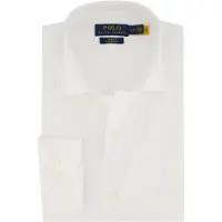 Ralph Lauren for man. 712827064002 Slim fit poplin shirt white (44.5), Casual, Cotton, Classic, Long sleeve