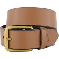 Ralph Lauren for man. 405913732002 Leather belt with brown horse (32), Casual, Havana, Classic
