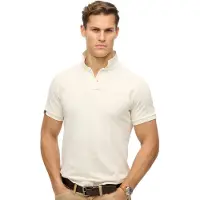 Superdry for man. M1110439A Vintage Destroy off-white polo shirt (XL), Casual, Cotton, Short sleeve