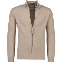 Gant for man. 87214 Very fine sheep's wool cardigan with brown zip fastening (4XL), Casual, Cotton