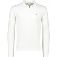 Gant for man. 2230 Shield pique polo shirt white (L), Casual, Cotton, Long sleeve